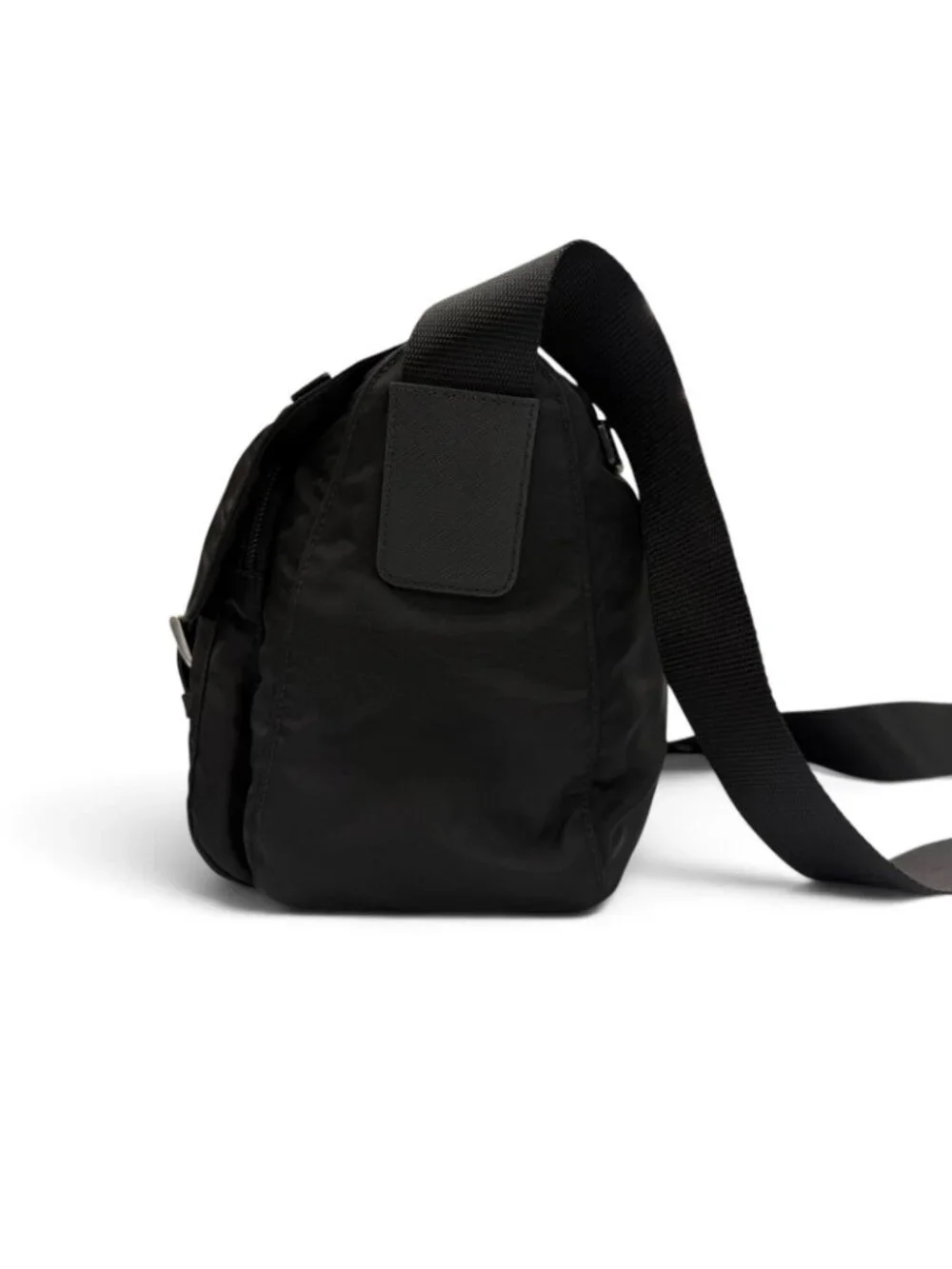 Prada Nylon Leather Re-Nylon Shoulder Bag Black